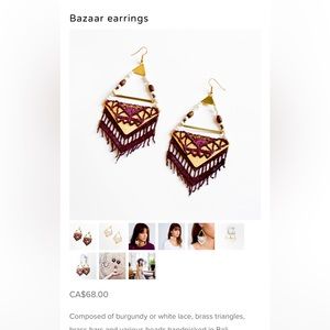 Thisilk Bazaar Earrings Burgundy